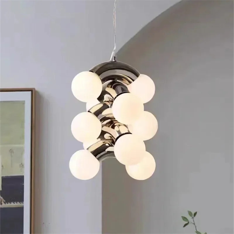 

Creative Vine Pendant Lamp Homestay Grape Shape chrome light Restaurant Bedroom Simple Living Room glass ball light fixture