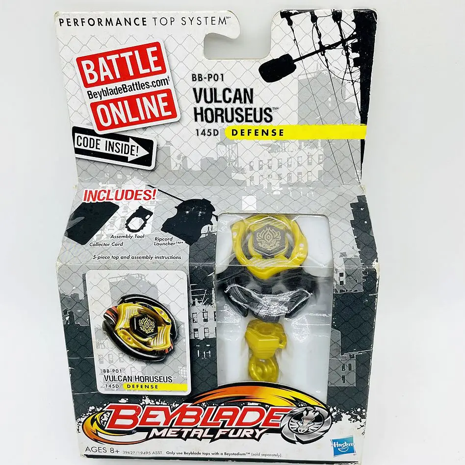 

GENUINE Beyblade BB-P01 Metal Fury Spin Top Gyro Battle Vulcan Horuseus 145D IN STOCK Limited Rare Retro