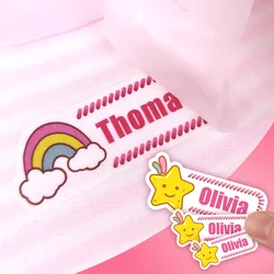 Personalizado ferro em etiquetas de nome padrão animal dos desenhos animados adesivos personalizados crianças roupas etiqueta da tela para uniformes da escola