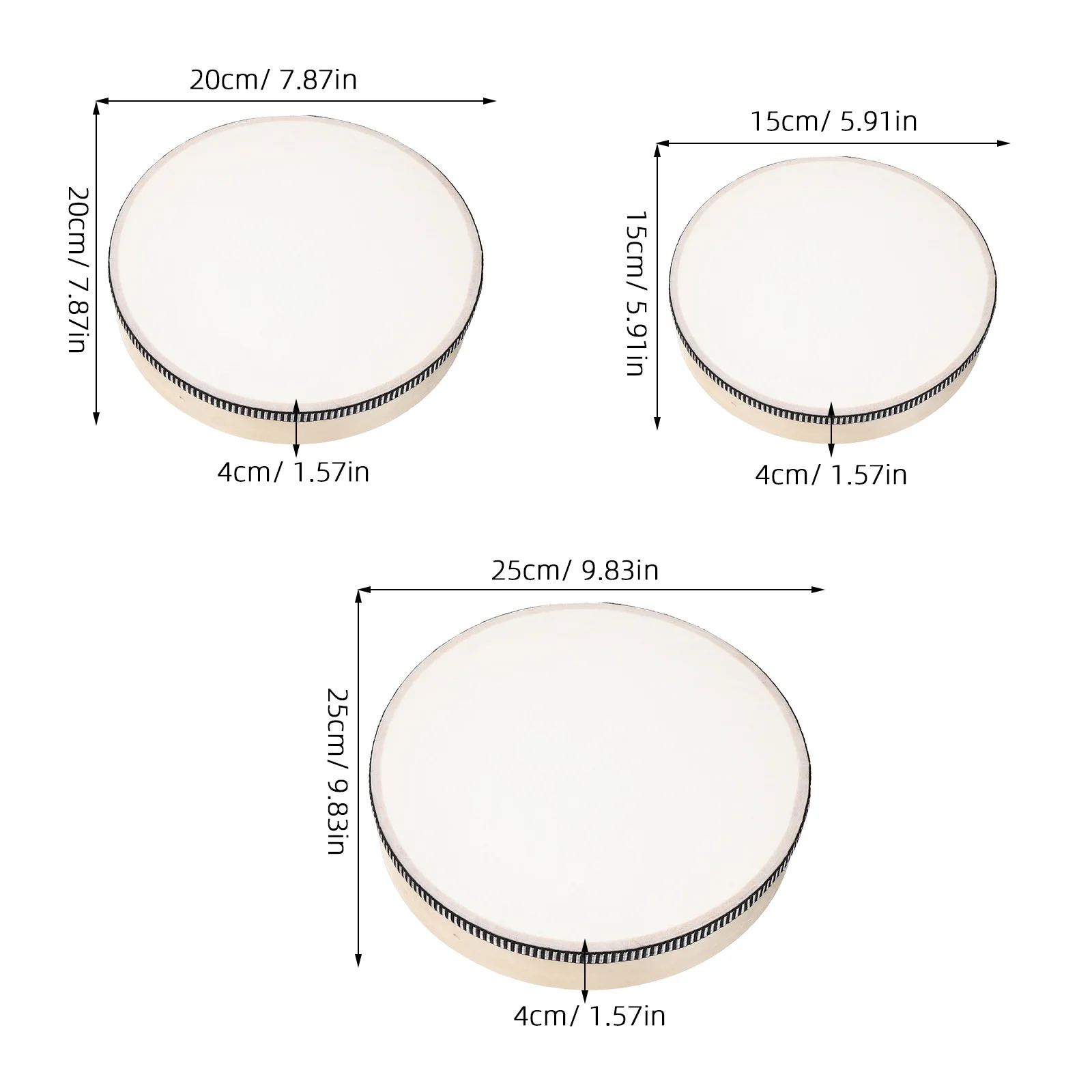 3 قطعة أدوات قرع طبلة اليد الموسيقية التعليمية اللعب رياض الأطفال أورف التدريس الدفوف #3