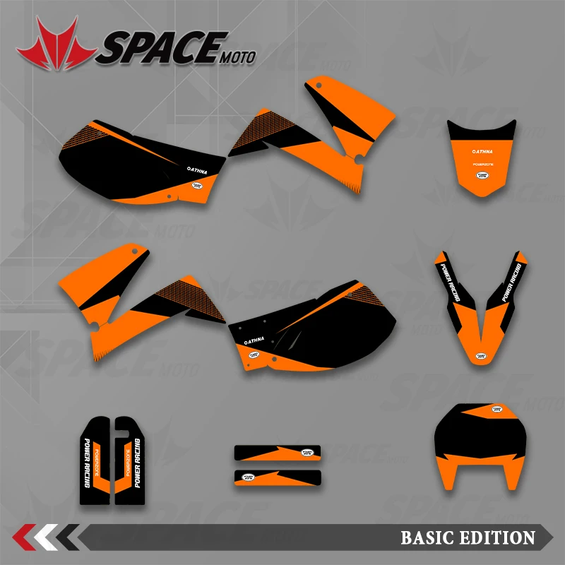 الفضاء موتو الرسومات خلفية الشارات ملصقات دراجة نارية ل KTM LC4 640 1998-2007