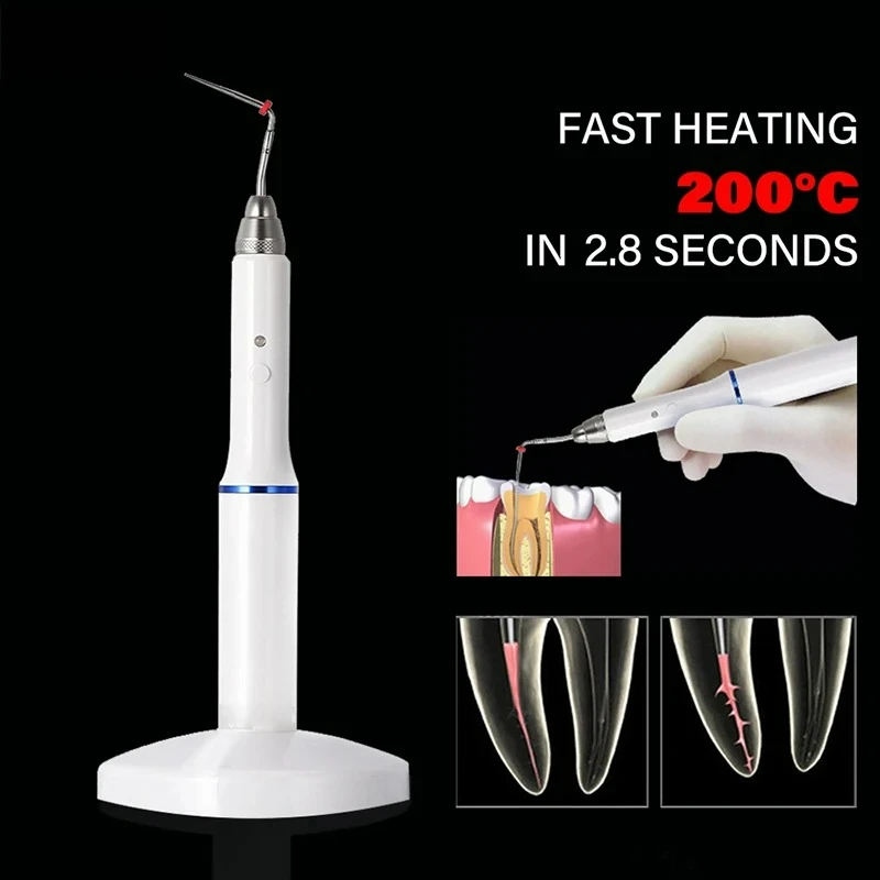 Cordless Dental Gutta Percha Obturation Pen Root Canal Filling System 3s Rapid Heating Gutta-percha Cutter with 2 Tips