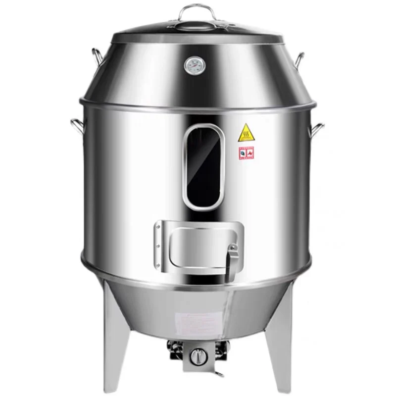 موقد البطة المشوية، موقد الدجاج المشوي الفحمي التجاري، موقد أوزة مشوية، طبقة مزدوجة سميكة من الفولاذ المقاوم للصدأ المقرمش #2