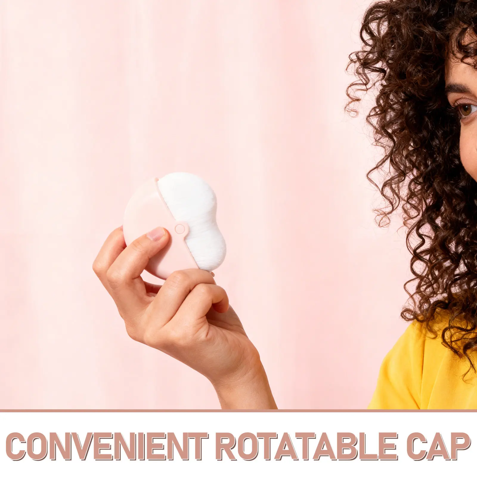 2Pcs Rotatable Cap Liquid Foundation Brush Flat Design Gentle Soft Bristles for Full Coverage Face Makeup Travel