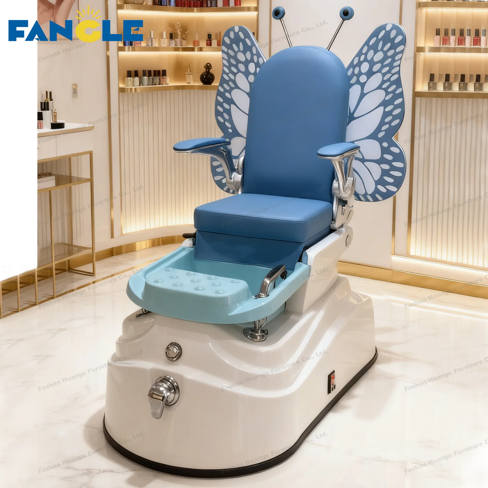 Modern Pedicure Chair Kids Spa Chair With Butterfly Backrest Without Pipes Massage-for Nail Salon Furniture