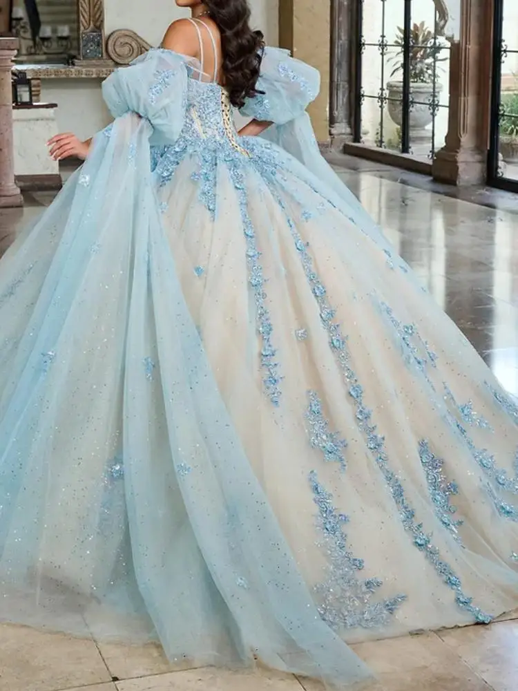 

Шикарное роскошное платье xv Quinceanera с V-образным вырезом, кружевное бальное платье с аппликацией, женское блестящее платье, официальное милое платье для выпускного вечера 15 16