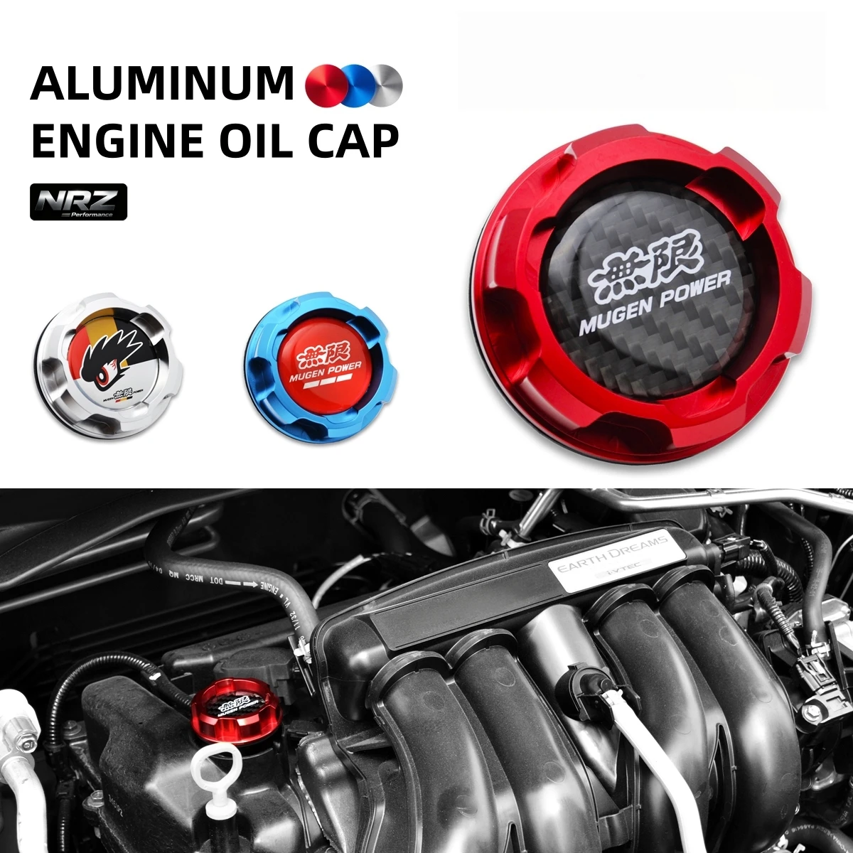 Aluminiowa pokrywka wlewu oleju silnikowego do samochodów Honda Acura Accord Civic CR-Z Delsol Element Orelude S2000 RSX TSX, akcesoria samochodowe Mugen Power.