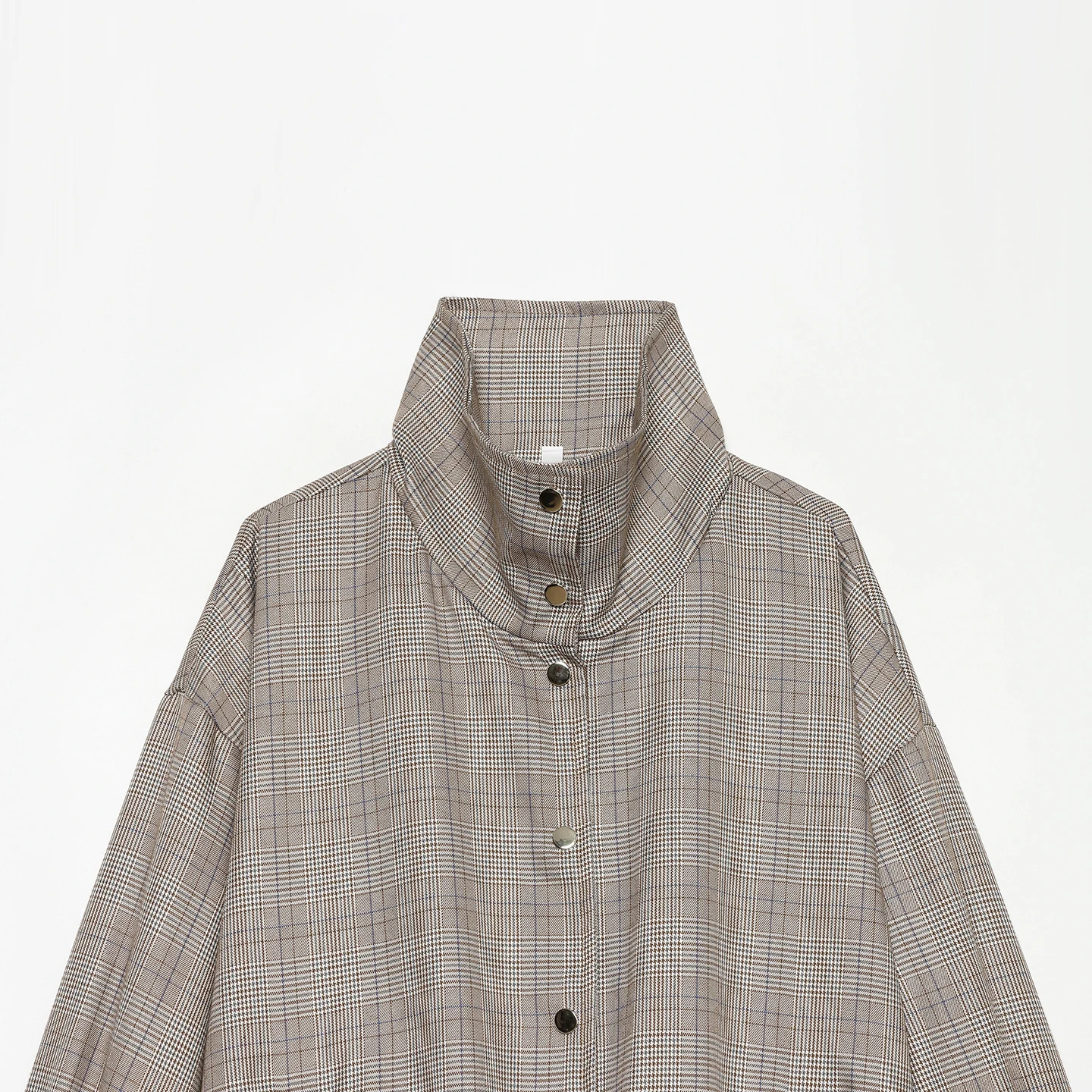 Casual Vintage Women's Long Sleeve Stand Collar Striped Button Jacket Outerwear Autumn Collection Straight Cut Other Material