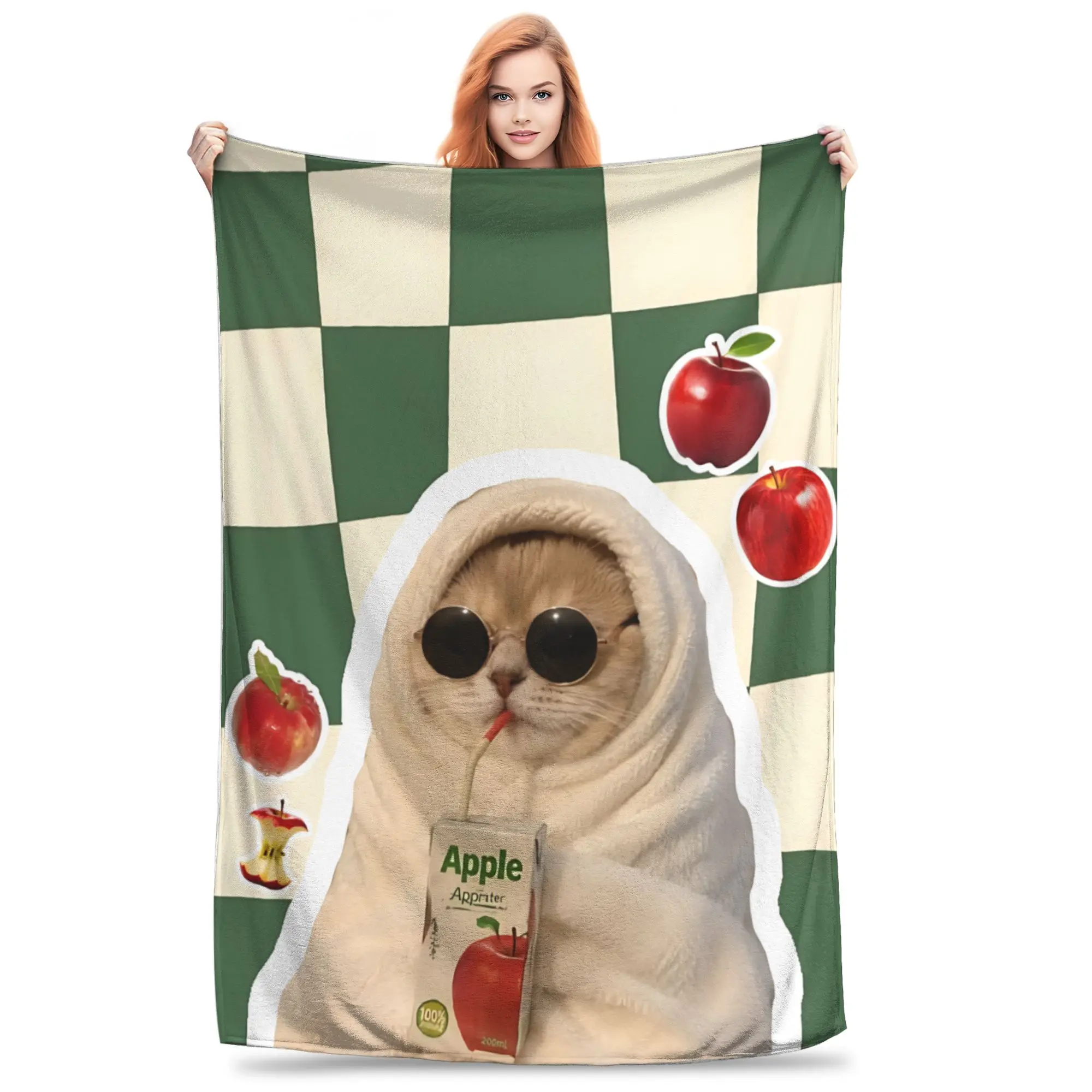 1PC British Shorthair Cat  Winter Blankets for Adults Bedding Home Interior Sofa Knee Black Friday Deals