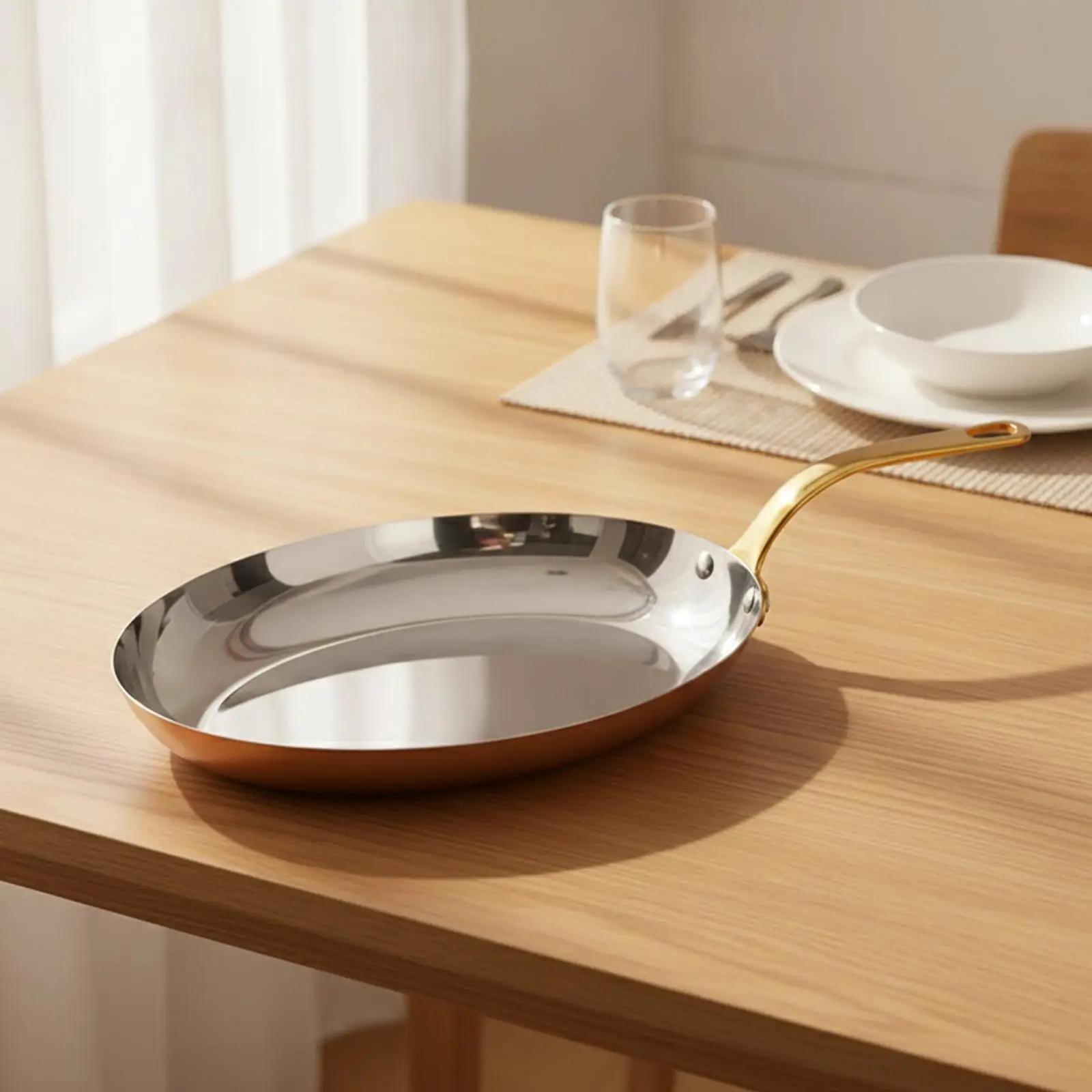 Stainless Steel Oval Egg Shape Pan for Frying Baking Searing with Smooth Interior for Even Heat and Elegant Serving for