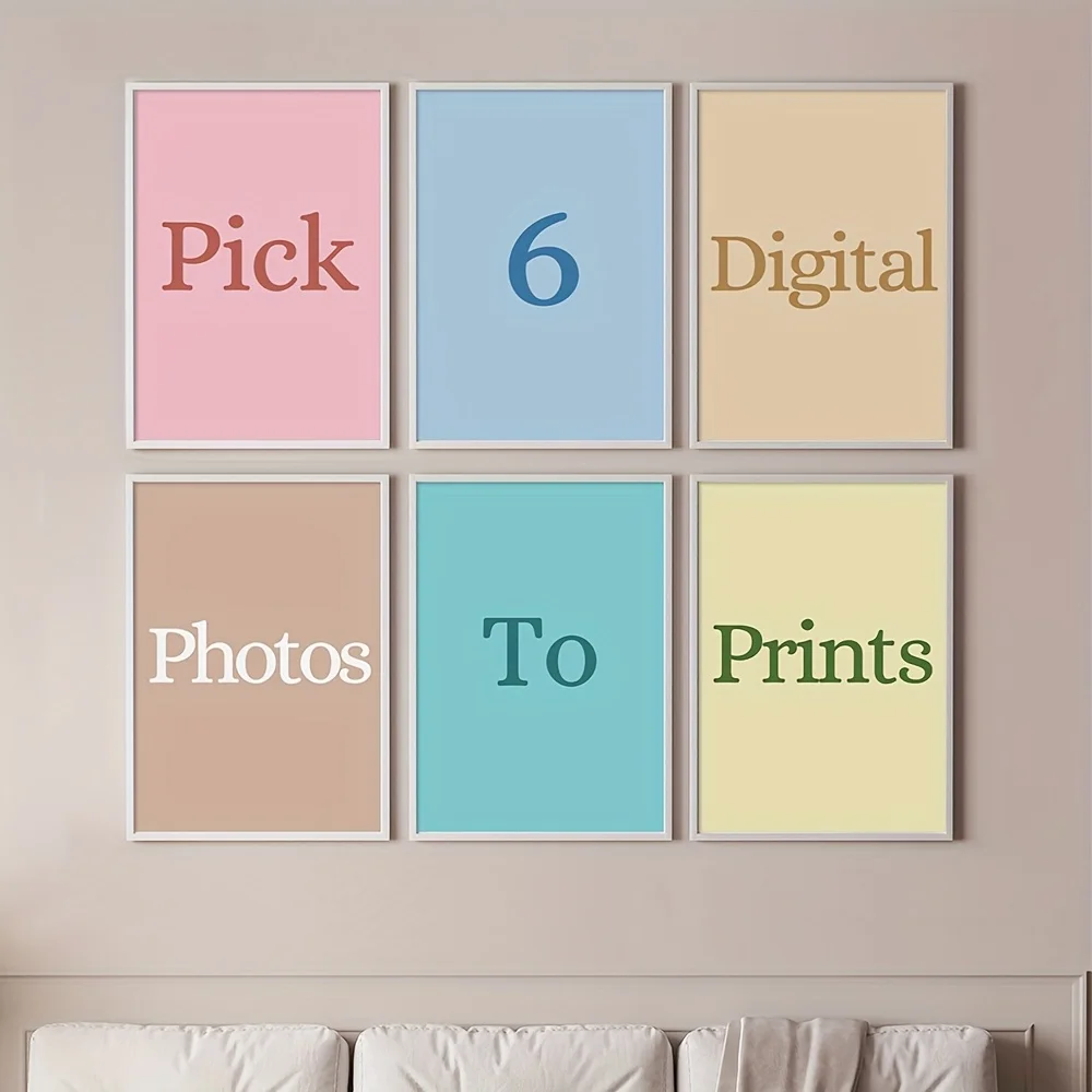 6pcs/set Custom Canvas Printing Personalized Photo Suitable for Family Life Pets Scenery Couple Weddings Home Decor Poster Gifts