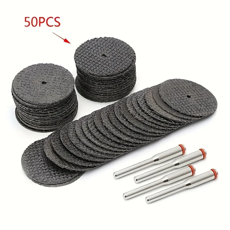 

50Pcs Fiberglass Tool Abrasive 32mm Cutting Disc +4Pcs Mandrels Rotary for Dremel Accesories Metal Cutting Rotary Tool Saw Blade