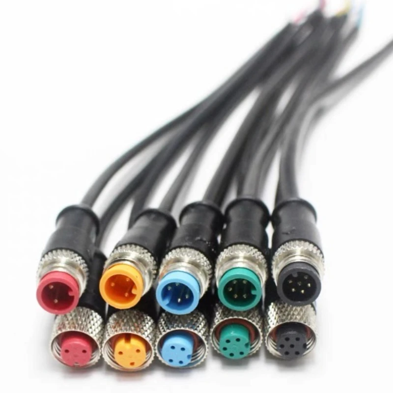 1set  M9 2 3 4 5 6 Pin DC Electric Bicycle Butt Joint Plug waterproof female male Connector Wiring Scooter Brake Cable 20CM