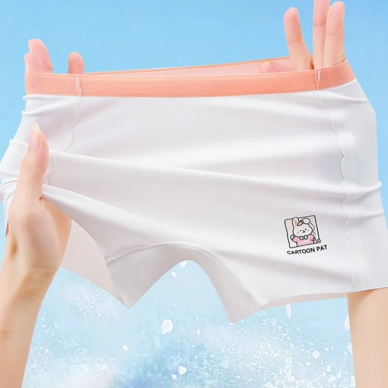

4PCS Girls Summer Cool Breathable Comfort Panties Kid Solid Daily Seamless Underwear 3+y Young Child Soft Antibacterial Knickers
