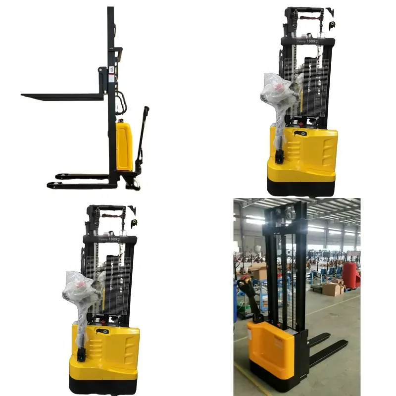 Electric Pallet Truck 1000kg 1500kg Lift Height 1600mm 3000mm 3300mm 3500mm Battery Powered Forklift for Warehouse Logistics