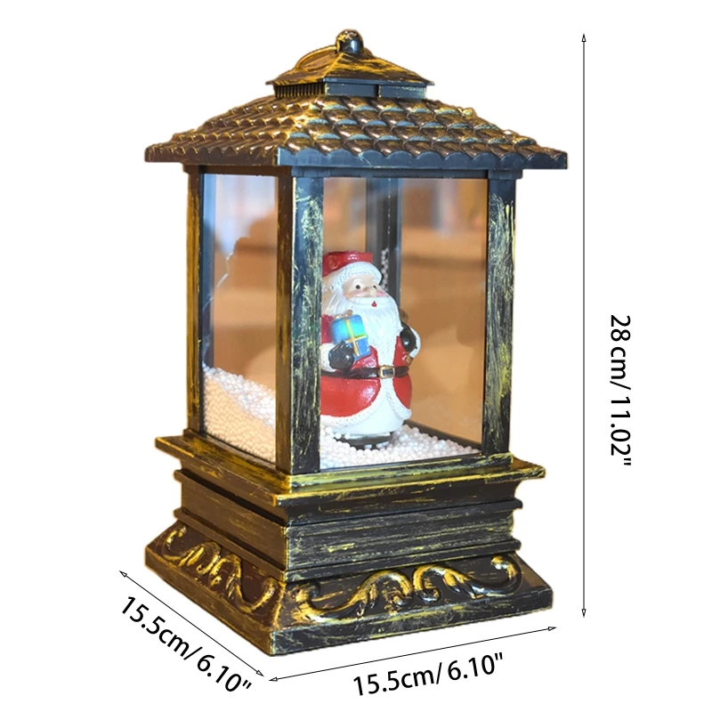 2024 Christmas Lantern Led Decorative Light Ornaments Santa Snowman Decor 8 Music for Xmas Party Dining Table Fireplace Decor