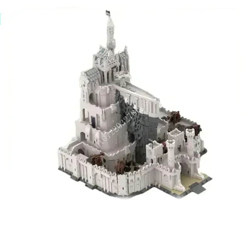 

10347PCS MOC Medieval Castle Puzzle Mina Tirith The White Castle Holiday DIY Assembly Set For Birthday Child Christmas Gift