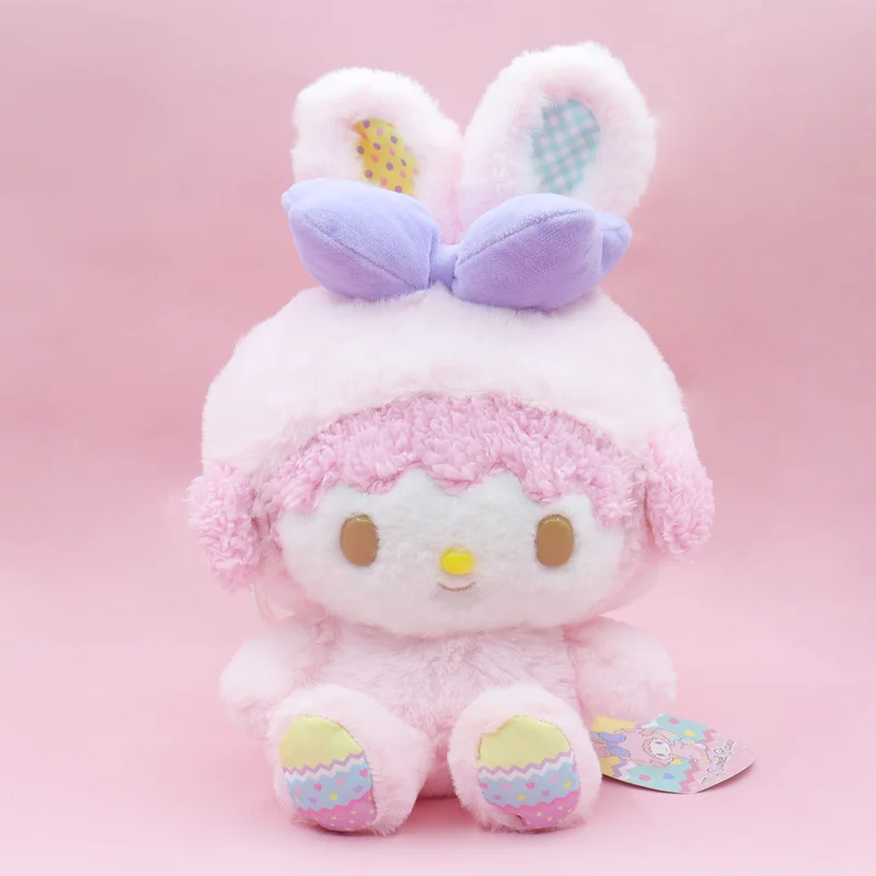 Kawaii Sanrio Cinnamoroll Kuromi Melody Easter Bunny Ear and Wings Plush Toys for The Collection Anime Figure Gift Kids Toys
