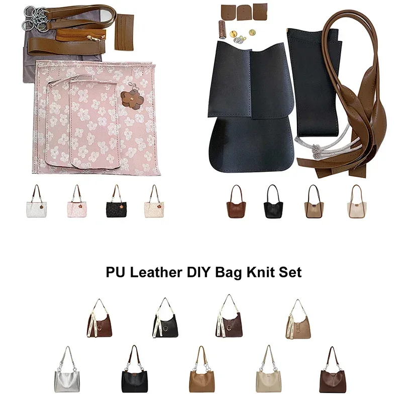 Neue pu Ledertasche Set hand gefertigte Hand nähte DIY Schulter gurt Tasche Kit Herstellung Kit Hand Nähen Tasche Handwerk Einkaufstasche für Frauen