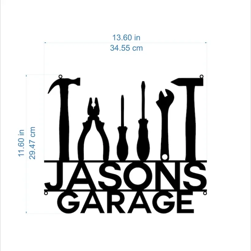 Custom Metal Garage Sign Custom Name Garage Location Metal Wall Art Mechanic Workshop Sign Man Cave Decor Father's Day Gif