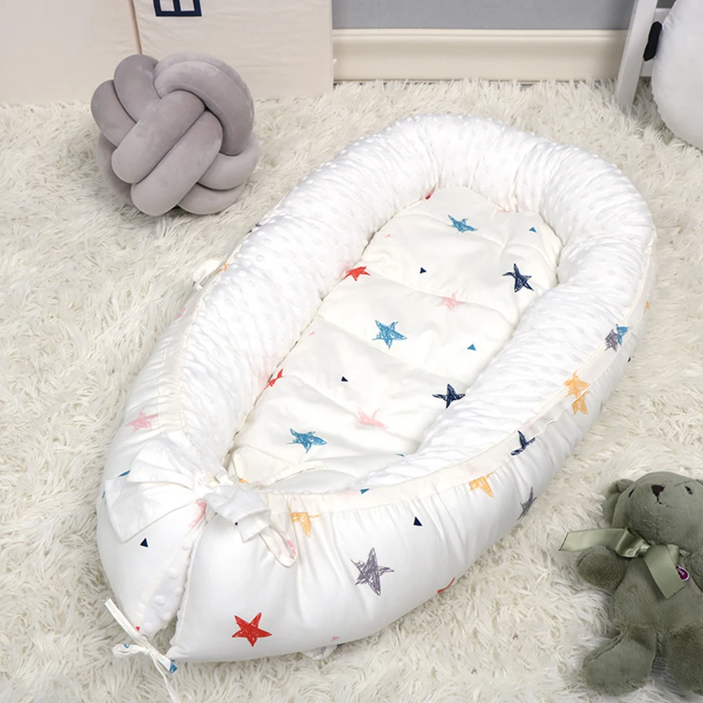 Cute design baby nest soft cotton baby bed in bed pretty comfortable safety crib lounger baby nest