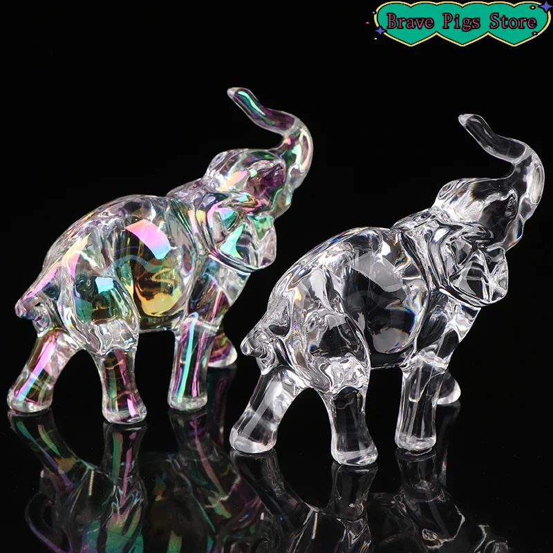 Cute Crystal Elephant Statue Mini Animal Statue Baby Elephant Ornaments Handicraft Desktop Crystal Ornaments Living Room