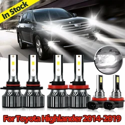 Combo LED Headlight 20000LM Super Bright High Low Kit 12V CSP Fog Bulb 6000K For Toyota Highlander 2014 2015 2016 2017 2018 2019