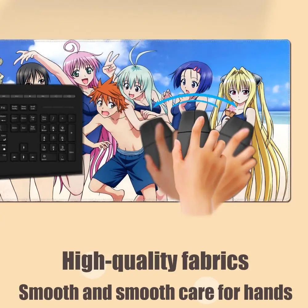 Gumowa podkładka pod mysz z nadrukiem To Love-Ru HD, mata na biurko pod klawiaturę, kawaii, urocza dziewczyna, antypoślizgowa podkładka na biurko XXL 90x40cm, podkładka do pisania dla studentów — zdjęcie produktu 3