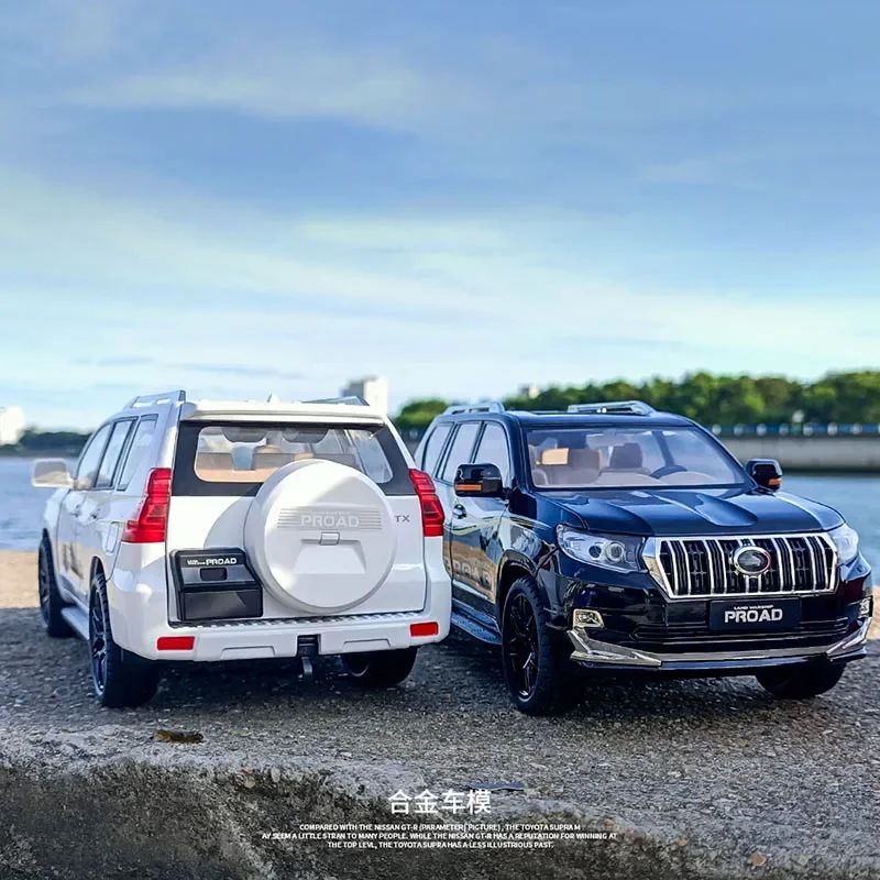 1:18 TOYOTA Land Cruiser Prado Off-Road SUV Diecast Alloy Model Pull Back Toy Car With Sound Light Vehicle Children Collect Gift