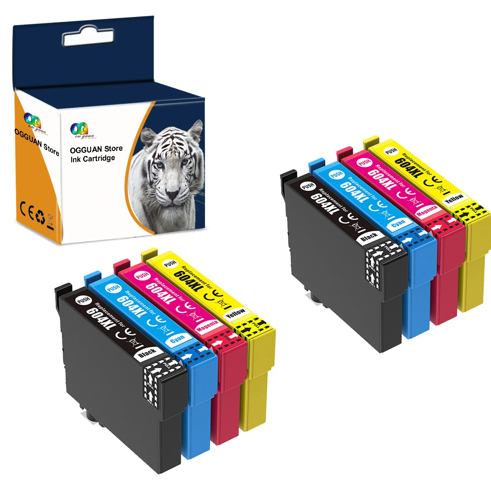 

8pcs T604 604 604XL T604XL Ink Cartridge Compatible for Epson Adapter XP-2200 2205 3200 3205 4200 4205 WF-2910 2930 2935 2950DWF