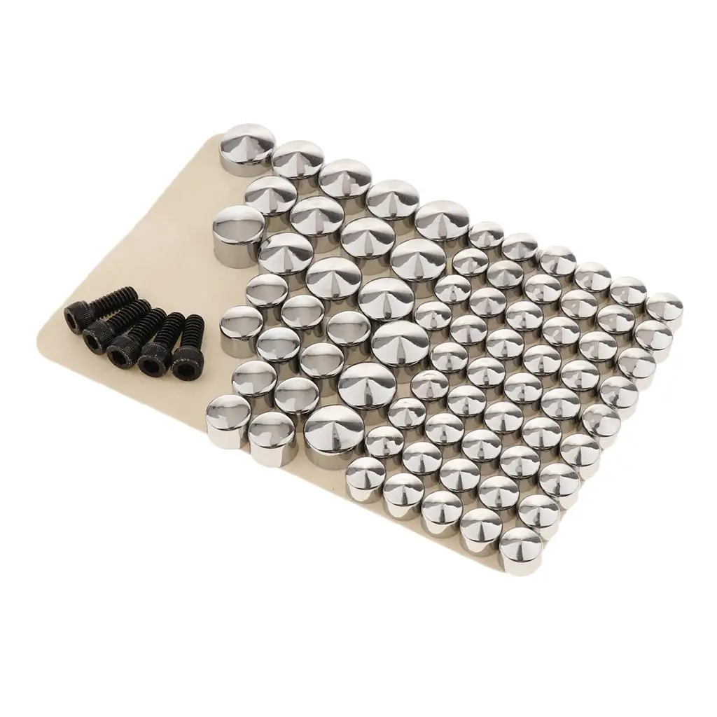 

80 комплектов прочных мотоциклетных алюминиевых болтов с ЧПУ, колпачки, винты для качественных хромированных болтов FLT/FLH