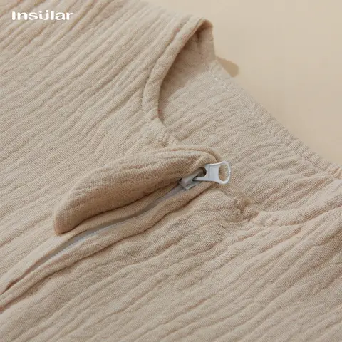 Babysovpåse Nyfödd Blöjbyte Ärmlös Sovsäck Sommar Tunn Premium Muslin Bomull Mjuk 2-vägs Dragkedja Enkla Blöjbyten 10 best sales sovsäck för bebis - №6