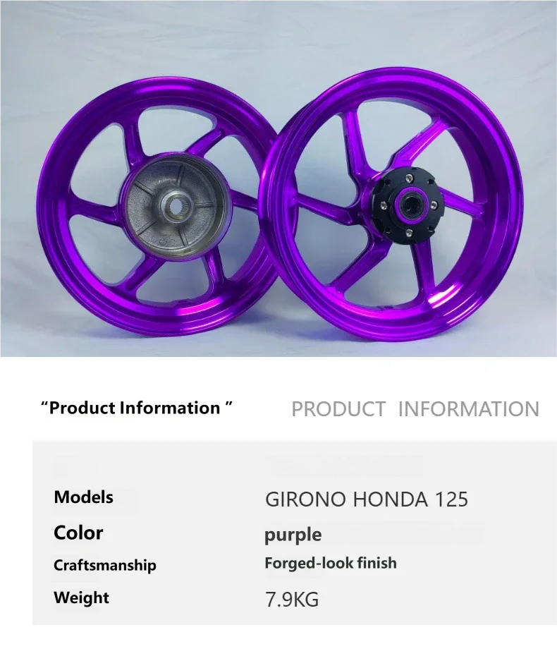For Honda Vario 125 12 Inch Aluminum Wheel Rim High‑Hardness Stable Riding Off‑Road Motorbike Direct‑Fit Spare Parts