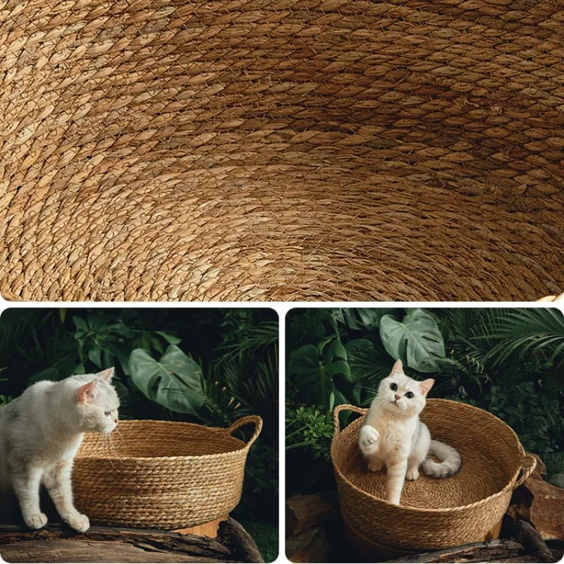 Manual Rattan Woven Cat Nest Four Seasons General Dandelion Woven Cool Nest Cat Bed Cat Scratch Board Pet Products