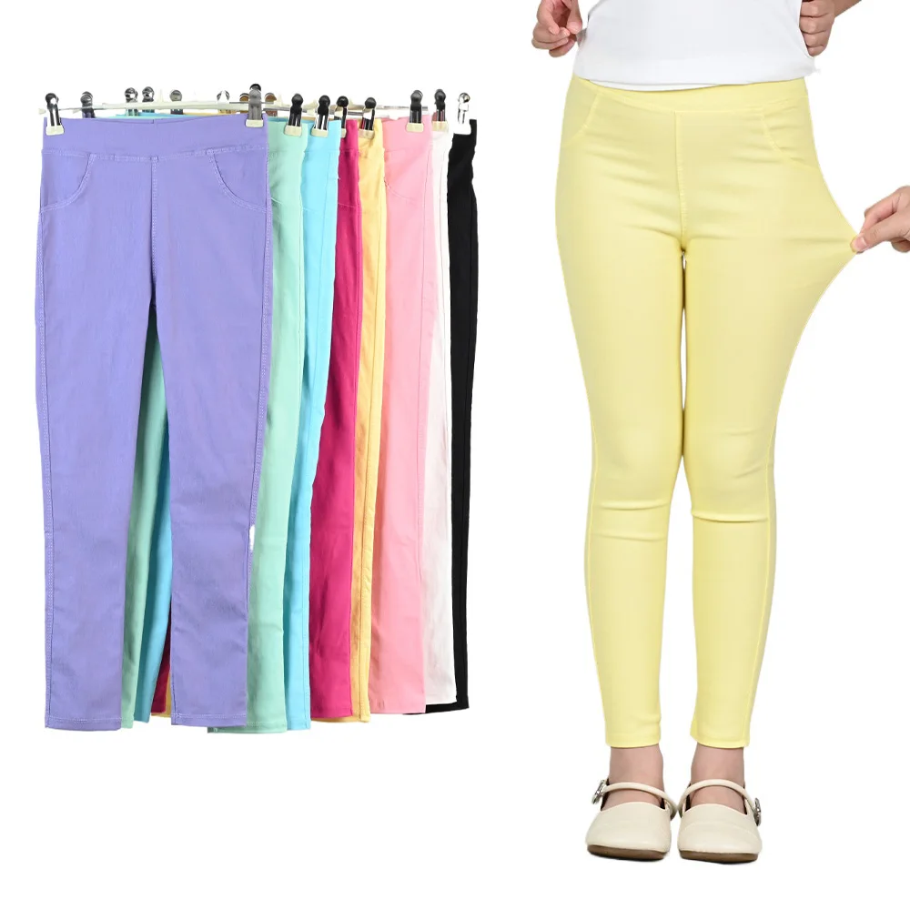 

DDK1430 Autumn Children's Pants Candy Elastic Pencil Pants Girl Pencil Pants Thin Baby Legging Slim Fit Imitation Jeans Trousers