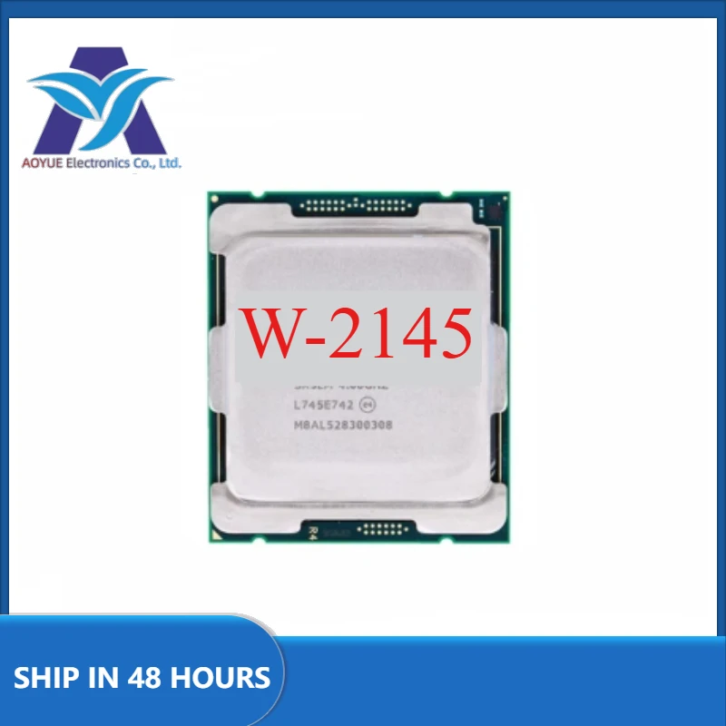 1Pcs/lot used W-2145 W 2145 CPU 14nm 8 Cores 16 Threads 3.7GHz 11MB 140W processor LGA2066 perfect test