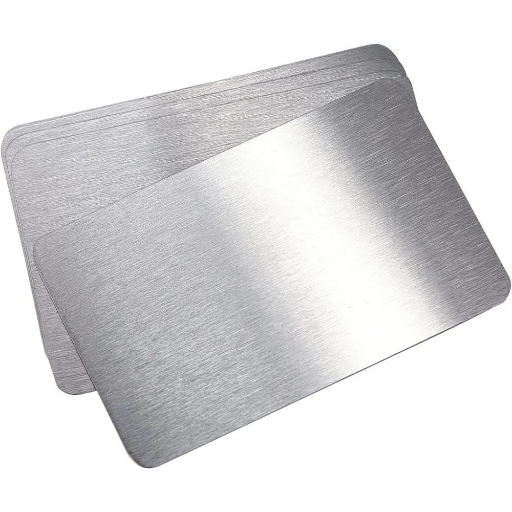 

8 Pcs Metal Business Card, 3.35"x2.19" Stainless Steel Blanks Name Card Laser Engraved Business Card for House Office Customer