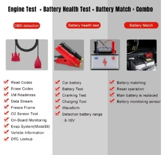 KW800 Automotive Diagnostic Tool, Car Battery Tester with Battery Matching Function