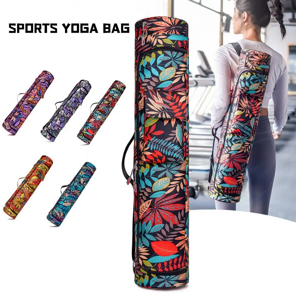 Adjustable Strap Portable Printed Yoga Backpack Fashion Yoga Mat Bag 2021 New Large-Capacity One-Shoulder Exercise Fitness