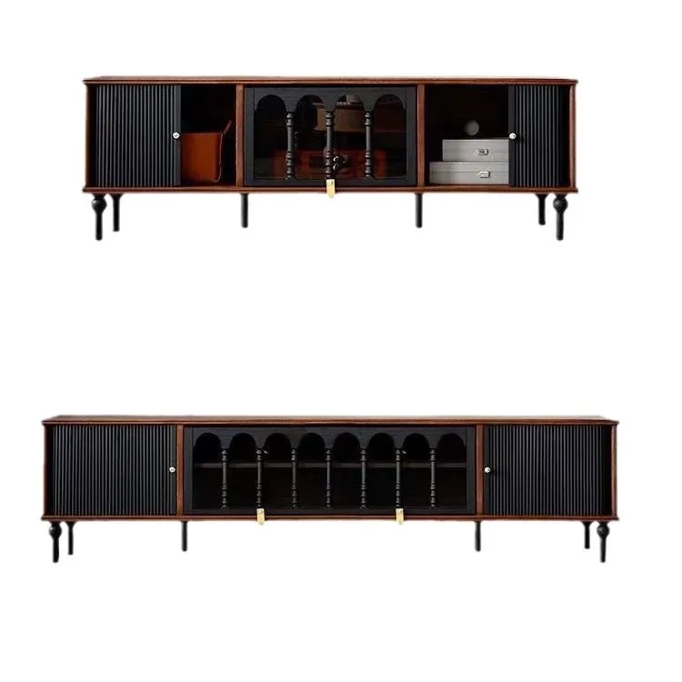 

cabinet black American small apartment living room locker antique furniture combination cabinet