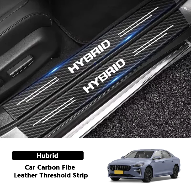 

4/5Pcs Carbon Fiber Car Door Threshold Protective Stickers Decals Car Door Sill Strips For Toyota Prius Camry Crown Auris Rav4