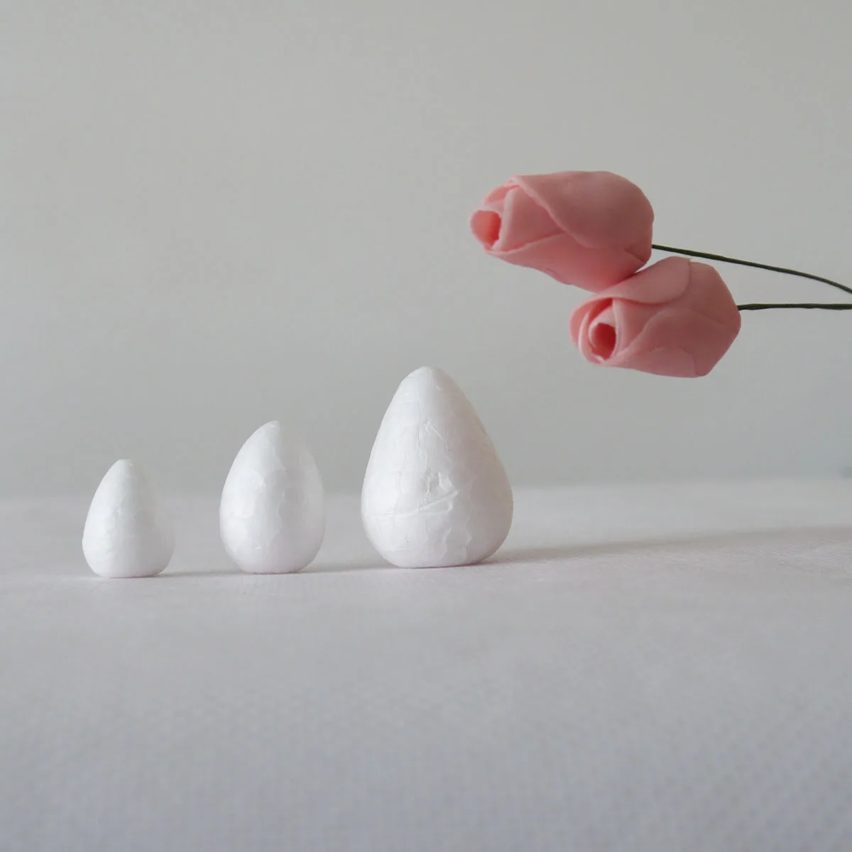 Simulation Rose Bud Foam, 3 Models, Large, Medium, and Small, 30Pcs