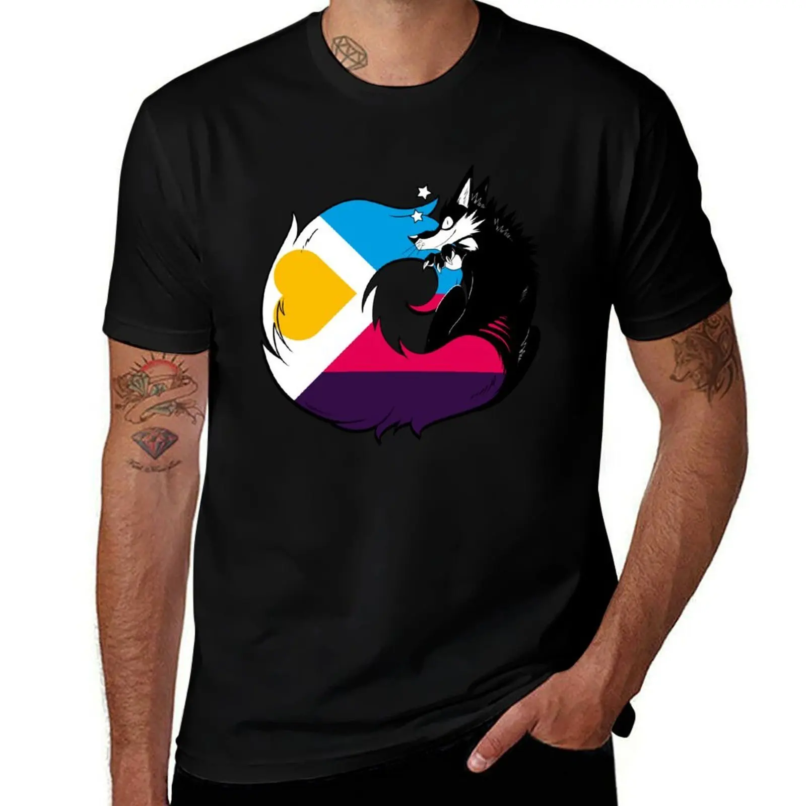 Fox with Pride - Polyamory T-Shirt Urban Style Print T-Shirt