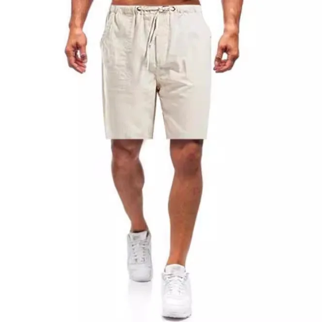 Popular Men's Linen European and American Large-size Pocket Casual Shorts Cross-border Special Pants