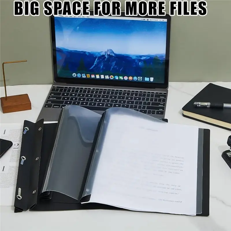 N35R-10 Pack Report Covers With 3 Prongs Fasteners,Presentation Folders, Plastic Report Folder With Black Back Covers