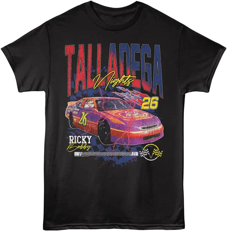 Talladega Nights Lightning T Shirt For Men & Women Short Sleeve Vintage Style Graphic Tee - Funny Tshirt 100% Cotton Trendy Y2K Short-Sleeve Tee – Soft, Quick-Drying,  Wrinkle Resistant Light Cotton Graphic Tshirt Soft Stretchy Casual Summer Short Sleeve