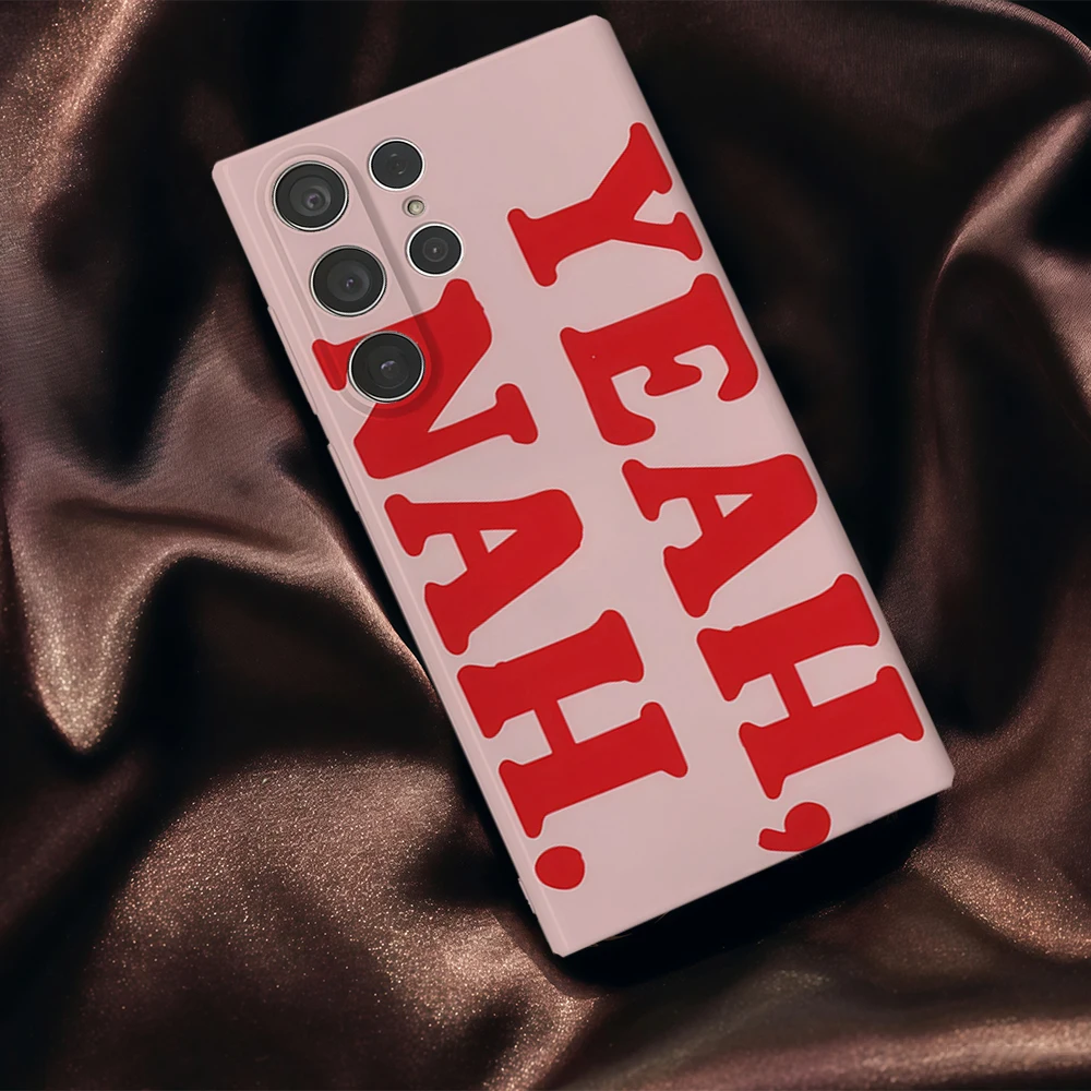 Fashion INS YEAH NAH Phone Case for Samsung Galaxy S20 FE S22 S24 S25 Plus Ultra 4G 5G Luxury Double-layer Back Cover Funda