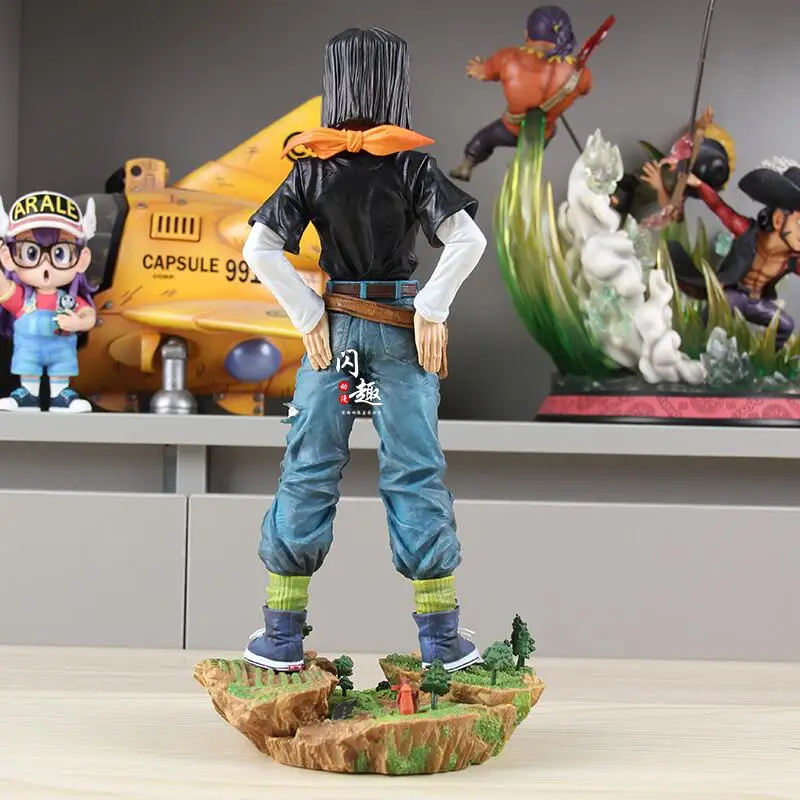 Figurka akcji Dragon Ball Z Black Pearl, anime, 32 cm, Android 17 i 18, wymienne pół-ciała, kolekcjonerska zabawka dla chłopców