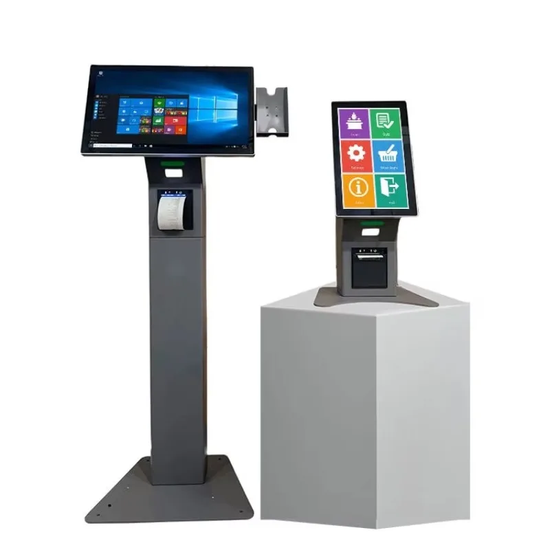 2026 Desk Mount 21.5 Inch Android Touch Screen Self Payment Kiosk Thermal Printer SDK Enabled Facial Recognition For Shopping Ce