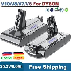 6.0Ah V10 Replacement Battery Li-ion 25.2V 6000mAh For Dyson V10 Cleaner RH-10 SV12 Battery Pack 7-CELL(206340) SV14 7INR21/70
